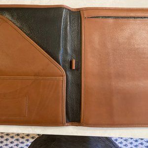 Coach Brown Leather Portfolio Notebook Notepad folder organizer 10" x 12.5"